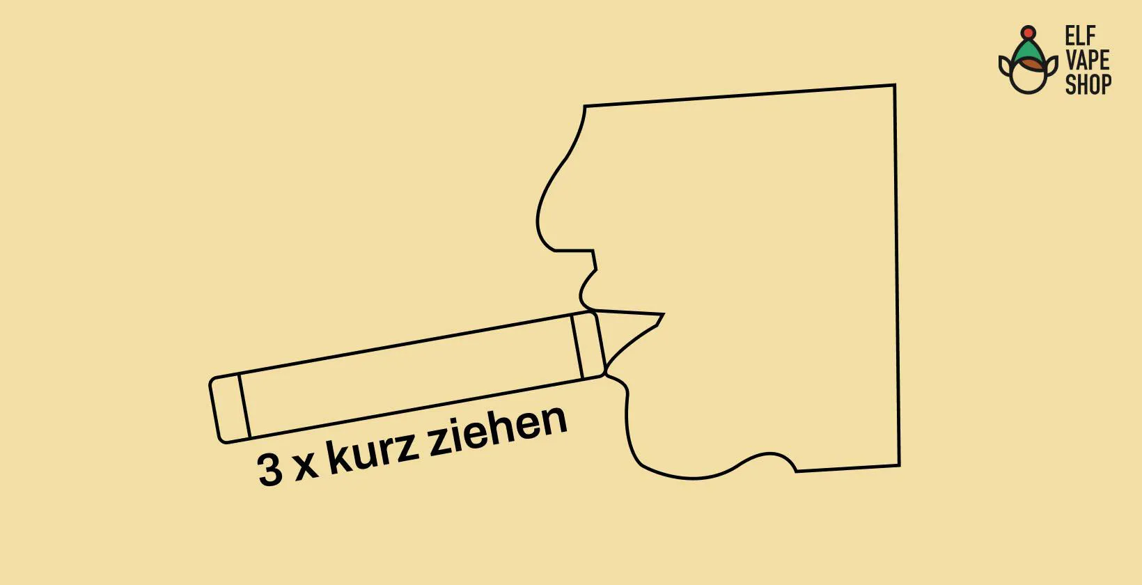ELFBAR Kindersicherung: drei kurze Züge zum Entsperren